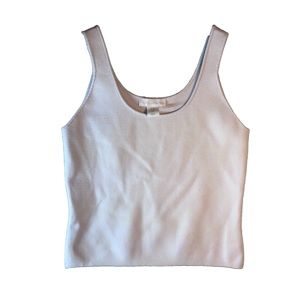 House Of Harlow Tank top Crop Sz M Gray Ribbed Stretch Basic Neutral